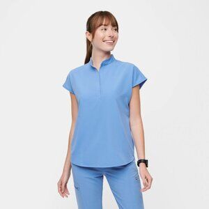 Figs Rafaela Oversized Scrub Top & Yola Skinny Scrub Pants Set in Ceil Blue XS